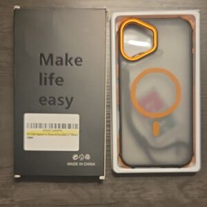 Magnetic Phone Case with Orange Accents